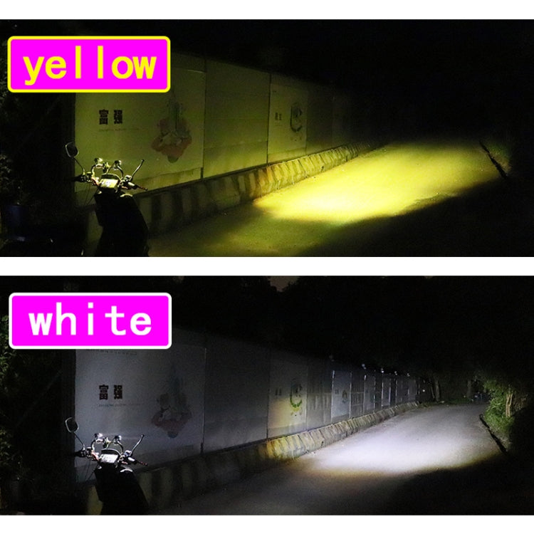 1pair 12V-85V Motorcycle Headlights Dual-color Automotive LED Working Headlights, Yellow + White Light Without Flashing, Yellow + White Light With Flashing, White + White Light Without Flashing, White + White Light With Flashing