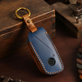For 2024 BMW X7 Hallmo Cowhide Car Key Protection Cover
