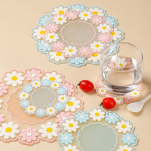 Load image into Gallery viewer, Household High Temperature Resistant Daisy Coasters Kitchen Tabletop Insulation Mat, Pink Small, Blue Small, Pink Medium, Blue Medium, Pink Large, Blue Large