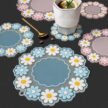 Load image into Gallery viewer, Household High Temperature Resistant Daisy Coasters Kitchen Tabletop Insulation Mat, Pink Small, Blue Small, Pink Medium, Blue Medium, Pink Large, Blue Large