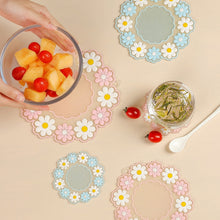 Load image into Gallery viewer, Household High Temperature Resistant Daisy Coasters Kitchen Tabletop Insulation Mat, Pink Small, Blue Small, Pink Medium, Blue Medium, Pink Large, Blue Large