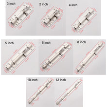 Load image into Gallery viewer, Stainless Steel Latch Door Bolt Bathroom Wooden Door And Window Anti-Theft Latch Lock, 2 inch, 3 inch, 4 inch, 5 inch, 6 inch, 8 inch, 10 inch, 12 inch