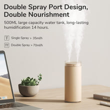 Load image into Gallery viewer, JisuLife HU16 Desktop Dual Mist Ports Humidifier, Brown Rechargeable, White Rechargeable, White Plug-in, Brown Plug-in