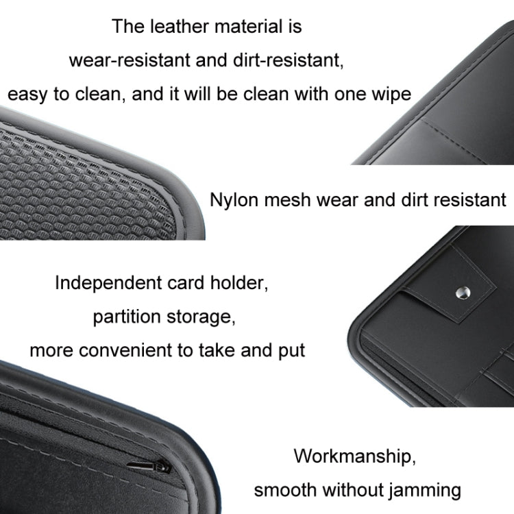 Car Sun Visor Card Glasses Holder Zipper Storage Bag