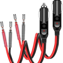 Load image into Gallery viewer, 16AWG 15A 12V/24V Fused Cigarette Lighter Plug With Lead, 1pair