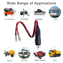 Load image into Gallery viewer, 16AWG 15A 12V/24V Fused Cigarette Lighter Plug With Lead, 1pair