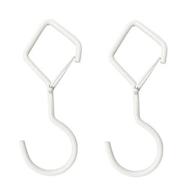 2pcs Household S Hooks For Hanging Metal Windproof Hooks With Safety Buckle, Black, White