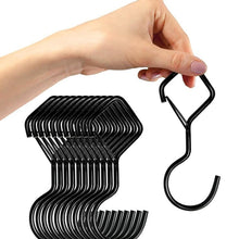 Load image into Gallery viewer, 2pcs Household S Hooks For Hanging Metal Windproof Hooks With Safety Buckle, Black, White