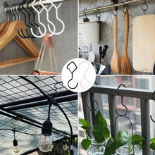 Load image into Gallery viewer, 2pcs Household S Hooks For Hanging Metal Windproof Hooks With Safety Buckle, Black, White