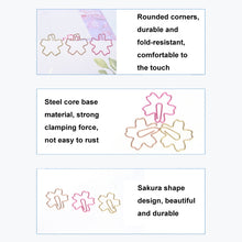 Load image into Gallery viewer, Metal Special-shaped Paper Clips File Classification And Storage Paper Clips, 10pcs /Box Sakura