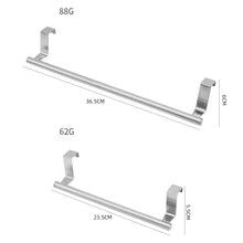 Load image into Gallery viewer, No-Punch Stainless Steel Over Door Towel Rack Cabinet Door Rag Hanging Holder, 23.5cm Silver, 23.5cm Black, 23.5cm White, 36.5cm Silver, 36.5cm Black, 36.5cm White