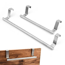 Load image into Gallery viewer, No-Punch Stainless Steel Over Door Towel Rack Cabinet Door Rag Hanging Holder, 23.5cm Silver, 23.5cm Black, 23.5cm White, 36.5cm Silver, 36.5cm Black, 36.5cm White