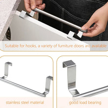 Load image into Gallery viewer, No-Punch Stainless Steel Over Door Towel Rack Cabinet Door Rag Hanging Holder, 23.5cm Silver, 23.5cm Black, 23.5cm White, 36.5cm Silver, 36.5cm Black, 36.5cm White