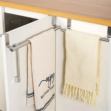 Load image into Gallery viewer, No-Punch Stainless Steel Over Door Towel Rack Cabinet Door Rag Hanging Holder, 23.5cm Silver, 23.5cm Black, 23.5cm White, 36.5cm Silver, 36.5cm Black, 36.5cm White