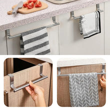 Load image into Gallery viewer, No-Punch Stainless Steel Over Door Towel Rack Cabinet Door Rag Hanging Holder, 23.5cm Silver, 23.5cm Black, 23.5cm White, 36.5cm Silver, 36.5cm Black, 36.5cm White