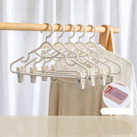 5pcs Non-slip Hanging Clothes Rack With Clips Household Non-Tracking Adult Clothes Hanger