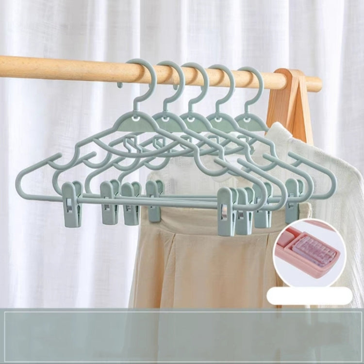 5pcs Non-slip Hanging Clothes Rack With Clips Household Non-Tracking Adult Clothes Hanger