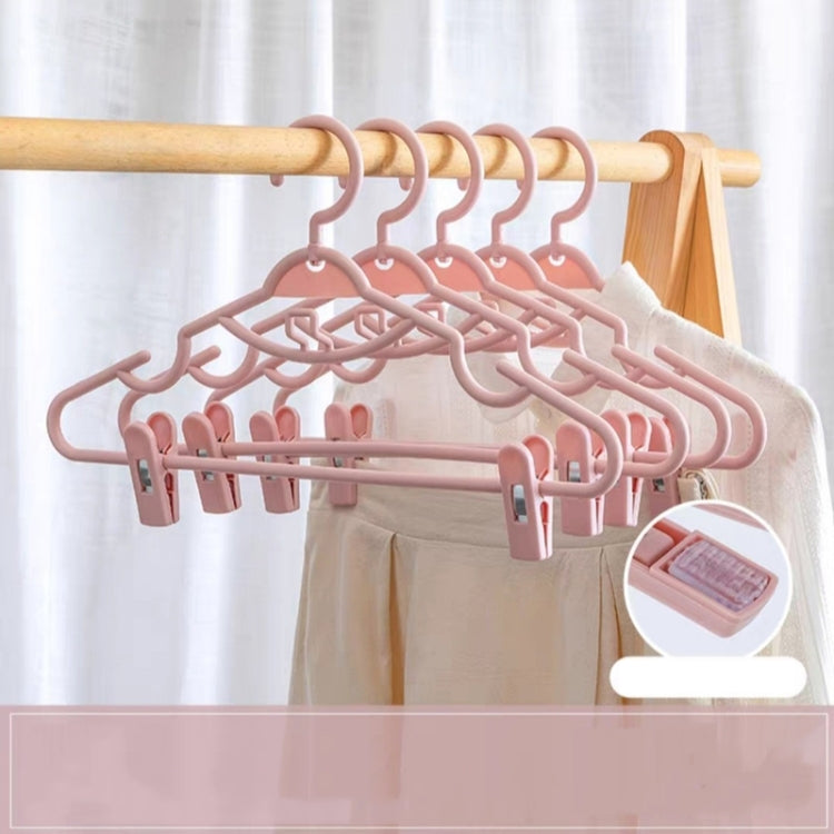 5pcs Non-slip Hanging Clothes Rack With Clips Household Non-Tracking Adult Clothes Hanger