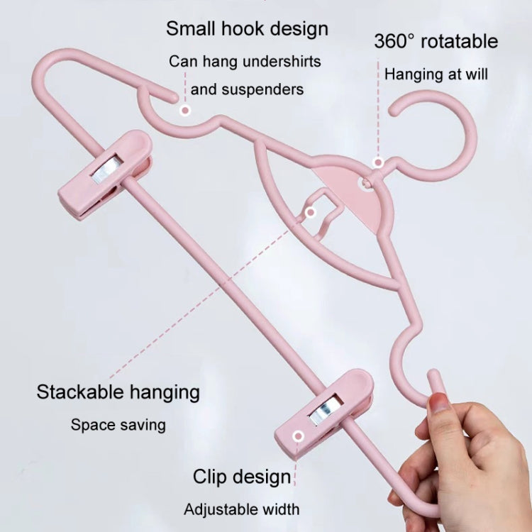 5pcs Non-slip Hanging Clothes Rack With Clips Household Non-Tracking Adult Clothes Hanger