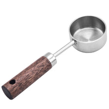Load image into Gallery viewer, 15ml Wooden Handle Stainless Steel Measuring Spoon Coffee Powder Milk Powder Spoon, Silver, Gold