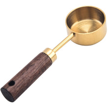 Load image into Gallery viewer, 15ml Wooden Handle Stainless Steel Measuring Spoon Coffee Powder Milk Powder Spoon, Silver, Gold