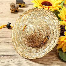 Load image into Gallery viewer, Mini Pet Straw Hat Cat Dog Birthday Party Sun Visor Hat, S 10cm, M 13cm, L 16cm, XL 20cm