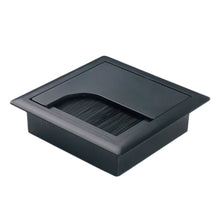 Load image into Gallery viewer, ABS Table Rectangle Wire Hole Cover Outlet Port With Brush PC Desk Cable Organizer, 80x80mm Black, 80x80mm Silver, 80x160mm Black, 80x160mm Silver, 80x160mm White, 100x200mm Silver