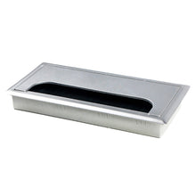 Load image into Gallery viewer, ABS Table Rectangle Wire Hole Cover Outlet Port With Brush PC Desk Cable Organizer, 80x80mm Black, 80x80mm Silver, 80x160mm Black, 80x160mm Silver, 80x160mm White, 100x200mm Silver