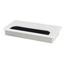Load image into Gallery viewer, ABS Table Rectangle Wire Hole Cover Outlet Port With Brush PC Desk Cable Organizer, 80x80mm Black, 80x80mm Silver, 80x160mm Black, 80x160mm Silver, 80x160mm White, 100x200mm Silver