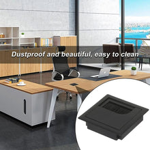 Load image into Gallery viewer, ABS Table Rectangle Wire Hole Cover Outlet Port With Brush PC Desk Cable Organizer, 80x80mm Black, 80x80mm Silver, 80x160mm Black, 80x160mm Silver, 80x160mm White, 100x200mm Silver