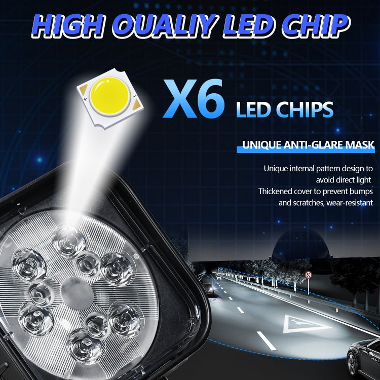 12W 9-30V Car Mixed Light Work Light With Wire Set, Square, Round