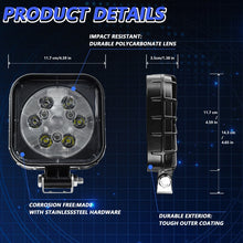 Load image into Gallery viewer, 12W 9-30V Car Mixed Light Work Light With Wire Set, Square, Round