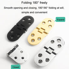 Load image into Gallery viewer, Cabinet Door Folding Hinge Thickened Zinc Alloy Half Round Table Flip Hinge, Gold, Silver, Black