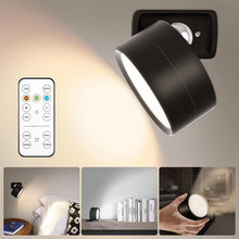 Load image into Gallery viewer, LED 360 Degree Rotating Lamp Magnetic Cabinet Spotlight Atmosphere Night Light, White, Black