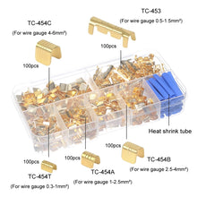 Load image into Gallery viewer, 500pcs /Box 5 Specifications Of Gold Brass Quick Crimping Buckle U-Shaped Parallel Terminal Set