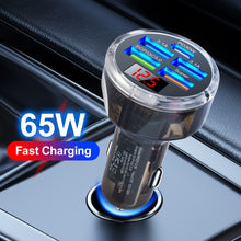 Load image into Gallery viewer, 5 in 1 3-line Multi-port Car Charger With Digital Voltage Display