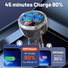 Load image into Gallery viewer, 5 in 1 3-line Multi-port Car Charger With Digital Voltage Display