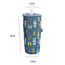 Load image into Gallery viewer, Portable Milk Tea Tote Bag Heat Preservation Eco-friendly Handbag Carrying Insulated Cup Cover, Lemon, Cats, Ice Cream, Bunny