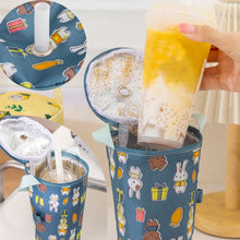 Load image into Gallery viewer, Portable Milk Tea Tote Bag Heat Preservation Eco-friendly Handbag Carrying Insulated Cup Cover, Lemon, Cats, Ice Cream, Bunny