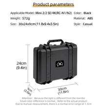 Load image into Gallery viewer, For DJI Mini 4K / Mini 2 SE / Mini 2 Suitcase Explosion-Proof Box Compatible With RC-N1 / N2, RC-N1 / N2 Black