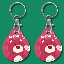 Load image into Gallery viewer, 2pcs Cute Sensor Access Door Card Cover Keychain Elevator Water Drops Round Key Holder, Black, Pink, Wine Red, Pinch Winnie the Pooh, Pinch Strawberry Bear, Purple Rabbit, Cookie Doraemon, Fortune Cat, Circus, Starry Bear, Starry Bunny, Rich Woman Red ...