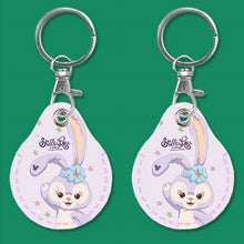 Load image into Gallery viewer, 2pcs Cute Sensor Access Door Card Cover Keychain Elevator Water Drops Round Key Holder, Black, Pink, Wine Red, Pinch Winnie the Pooh, Pinch Strawberry Bear, Purple Rabbit, Cookie Doraemon, Fortune Cat, Circus, Starry Bear, Starry Bunny, Rich Woman Red ...