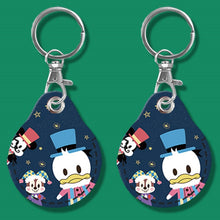 Load image into Gallery viewer, 2pcs Cute Sensor Access Door Card Cover Keychain Elevator Water Drops Round Key Holder, Black, Pink, Wine Red, Pinch Winnie the Pooh, Pinch Strawberry Bear, Purple Rabbit, Cookie Doraemon, Fortune Cat, Circus, Starry Bear, Starry Bunny, Rich Woman Red ...
