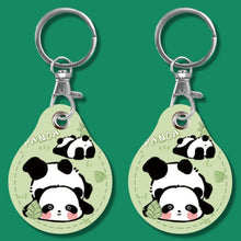 Load image into Gallery viewer, 2pcs Cute Sensor Access Door Card Cover Keychain Elevator Water Drops Round Key Holder, Black, Pink, Wine Red, Pinch Winnie the Pooh, Pinch Strawberry Bear, Purple Rabbit, Cookie Doraemon, Fortune Cat, Circus, Starry Bear, Starry Bunny, Rich Woman Red ...