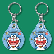 Load image into Gallery viewer, 2pcs Cute Sensor Access Door Card Cover Keychain Elevator Water Drops Round Key Holder, Black, Pink, Wine Red, Pinch Winnie the Pooh, Pinch Strawberry Bear, Purple Rabbit, Cookie Doraemon, Fortune Cat, Circus, Starry Bear, Starry Bunny, Rich Woman Red ...