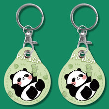 Load image into Gallery viewer, 2pcs Cute Sensor Access Door Card Cover Keychain Elevator Water Drops Round Key Holder, Black, Pink, Wine Red, Pinch Winnie the Pooh, Pinch Strawberry Bear, Purple Rabbit, Cookie Doraemon, Fortune Cat, Circus, Starry Bear, Starry Bunny, Rich Woman Red ...