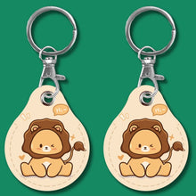 Load image into Gallery viewer, 2pcs Cute Sensor Access Door Card Cover Keychain Elevator Water Drops Round Key Holder, Black, Pink, Wine Red, Pinch Winnie the Pooh, Pinch Strawberry Bear, Purple Rabbit, Cookie Doraemon, Fortune Cat, Circus, Starry Bear, Starry Bunny, Rich Woman Red ...