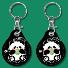 Load image into Gallery viewer, 2pcs Cute Sensor Access Door Card Cover Keychain Elevator Water Drops Round Key Holder, Black, Pink, Wine Red, Pinch Winnie the Pooh, Pinch Strawberry Bear, Purple Rabbit, Cookie Doraemon, Fortune Cat, Circus, Starry Bear, Starry Bunny, Rich Woman Red ...