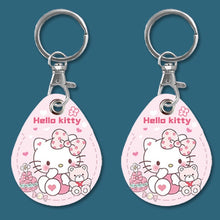 Load image into Gallery viewer, 2pcs Cute Sensor Access Door Card Cover Keychain Elevator Water Drops Round Key Holder, Black, Pink, Wine Red, Pinch Winnie the Pooh, Pinch Strawberry Bear, Purple Rabbit, Cookie Doraemon, Fortune Cat, Circus, Starry Bear, Starry Bunny, Rich Woman Red ...