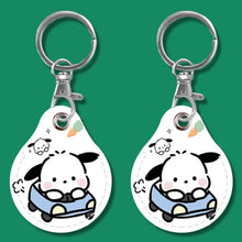 Load image into Gallery viewer, 2pcs Cute Sensor Access Door Card Cover Keychain Elevator Water Drops Round Key Holder, Black, Pink, Wine Red, Pinch Winnie the Pooh, Pinch Strawberry Bear, Purple Rabbit, Cookie Doraemon, Fortune Cat, Circus, Starry Bear, Starry Bunny, Rich Woman Red ...